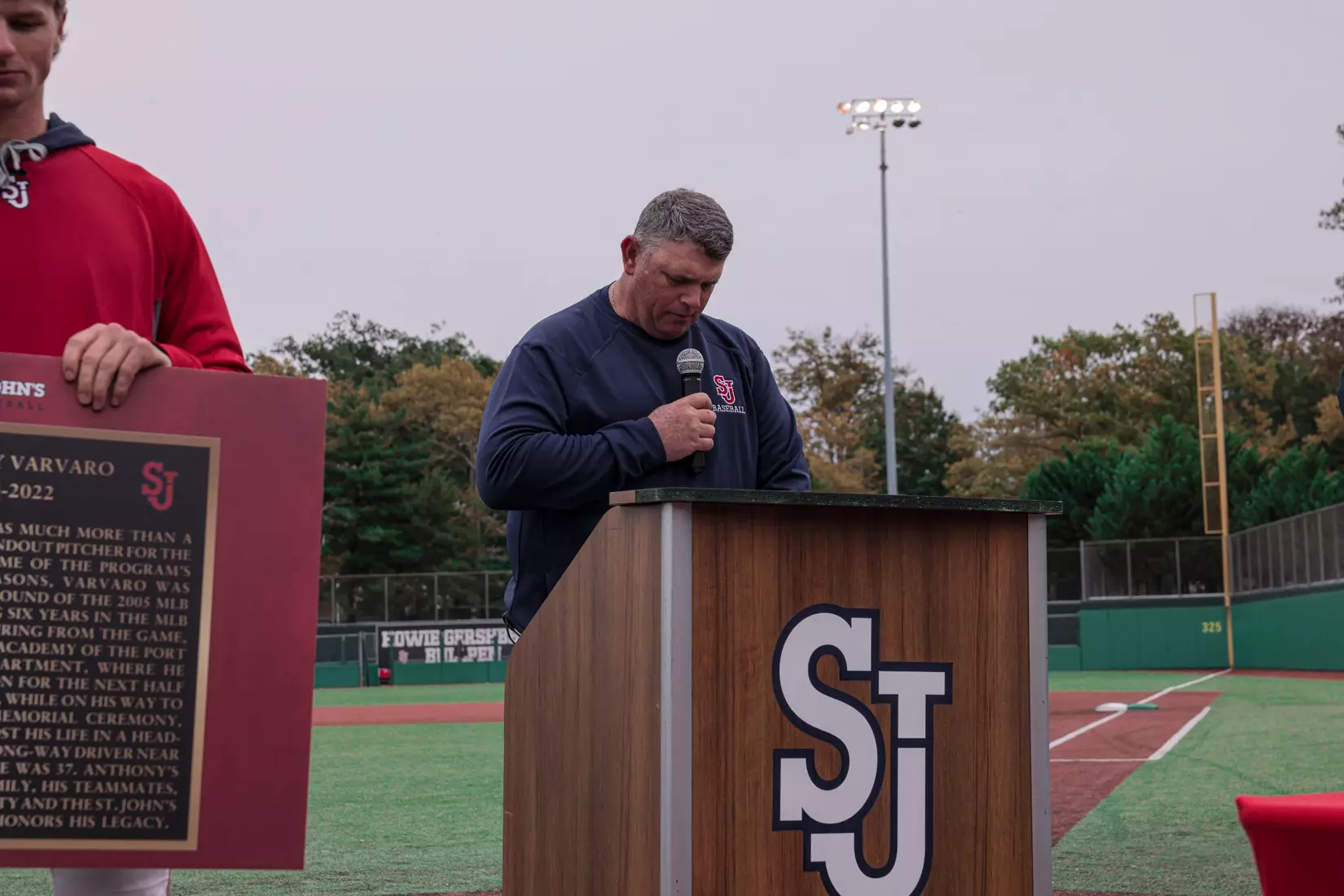 St. John's Baseball honoring the legacy of Michael Weinberg and Anthony Varvaro.