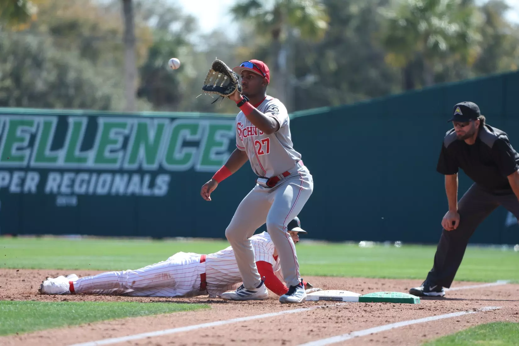 Shaun McMillan recorded his first start in the field at first base.