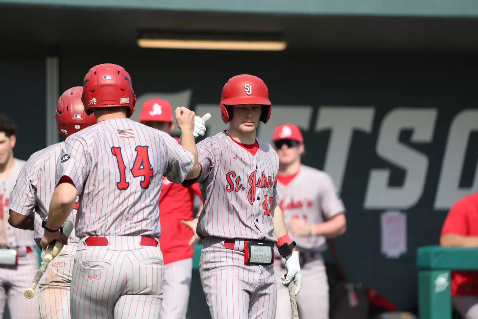 The St. John's baseball team picked up its first win of the 2026 season in a 11-7 decision over Stetson on Sunday afternoon.
