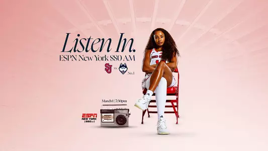 ESPN Radio St. John's vs. No. 1/1 UConn 3.1.26 Game Release Graphic