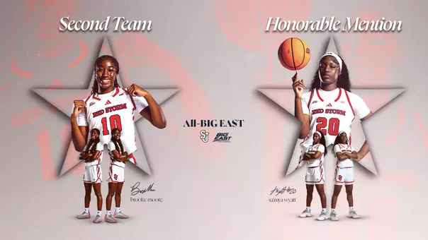 2025-26 All-BIG EAST Brooke Moore Second Team, Sa'Mya Wyatt Honorable Mention