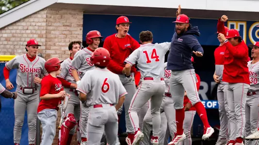 Jayder Raifstanger, Dylan Johnson and Team Celebrating Jayder's Home Run