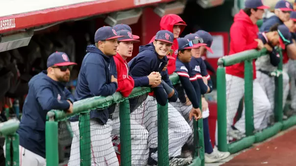 Team in Dugout: Brady Clark, Chaz Wright and Declan Spooner