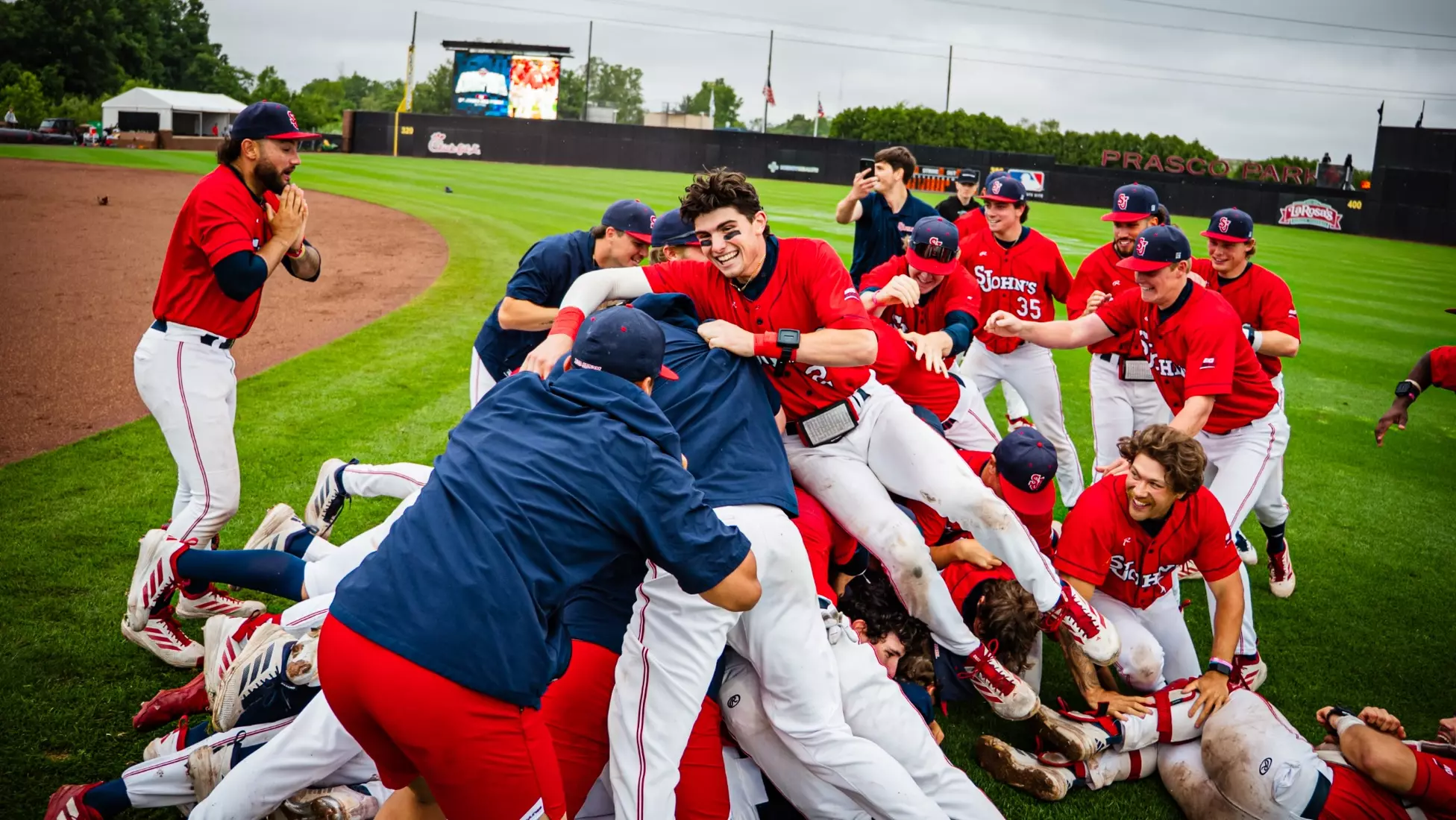 2026 BIG EAST Baseball Champions Team Dog Pile Celebration