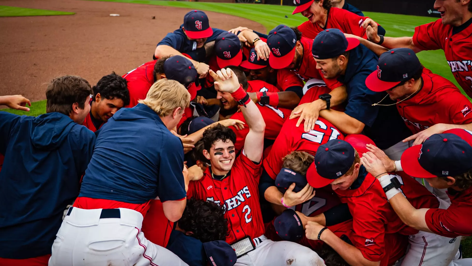 2026 BIG EAST Baseball Champions Team Dog Pile Celebration