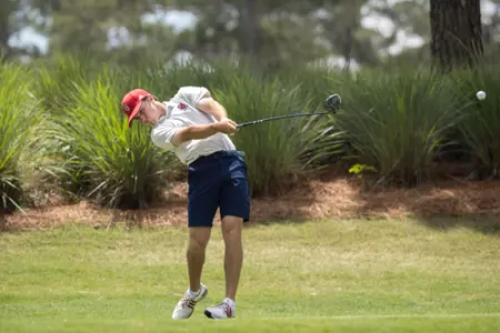 Men from the BIG EAST Conference play during the first round of the BIG EAST Men's Golf Tournament at Riverton Pointe Golf Club on Sunday, May 3, 2026, in Hardeeville, S.C. (BIG EAST/Photo by Stephen B. Morton)