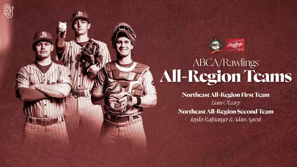 ABCA/Rawlings All-Region Teams: Liam O'Leary (First Team), Adam Agresti (Second Team), Jayder Raifstanger (Second Team)