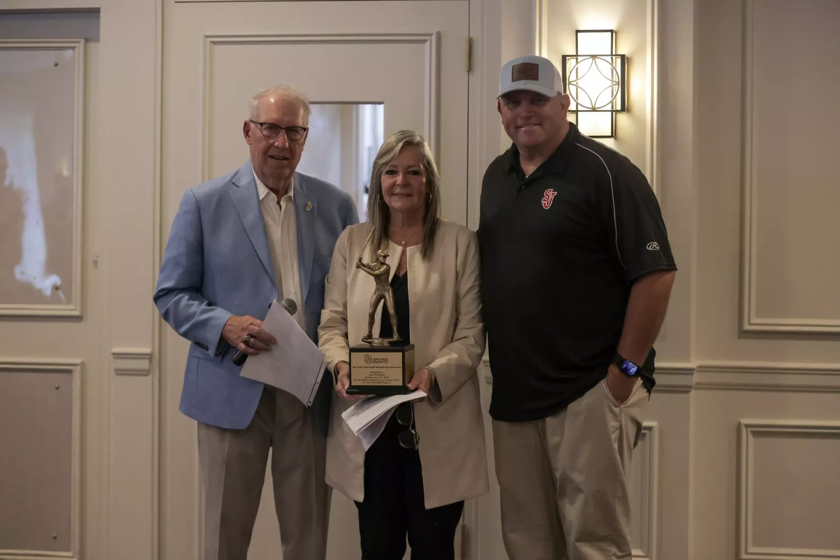 Alumni and friends of the St. John's baseball program spanning seven decades gathered on Monday, June 22, as the program hosted the Jack Kaiser Golf Classic for the first time since 2019. Mary Pat Beirne was named the 2026 Jack Kaiser Advocate Award recipient.