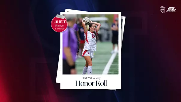 Lauren Spence BIG EAST Weekly Honor Roll 8.31.26