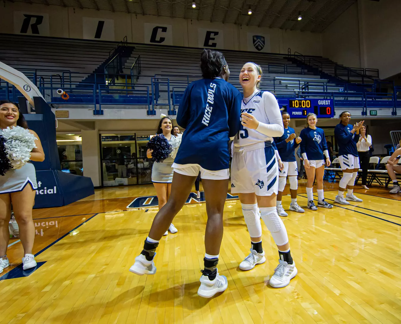 Temi Alao and Lauren Schwartz pregame