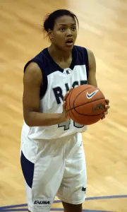 Tiffany Loggins scored a career-high 18 points in the 83-32 win