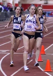 Marissa Daniels, Kate Gorry and Sarah Yoder leading the 5000