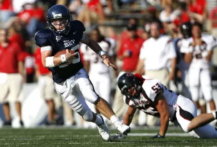 Chase Clement heads up field against Tech