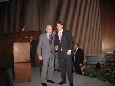 Froggy Williams presented Chase Clement the George Martin Award at the Rice Football Banquest on Friday Night.