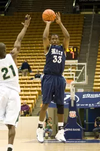 Lawrence Ghoram scored a season-high 13 points off the bench in the Owls' win over Texas State on Dec. 6. Rice returns to action Wednesday, playing host to Harvard.