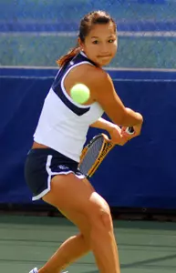 Julie Chao picks up a singles and a doubles win against Texas State.