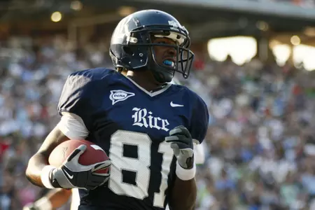 With four touchdown receptions, Jarett Dillard equaled the NCAA record of 50 career touchdown catches.