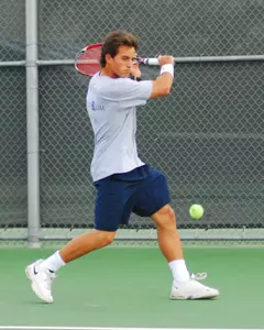 Rice University's Christian Saravia played in two championship matches at the Texas Invitational Sunday, winning the B Draw Singles title.