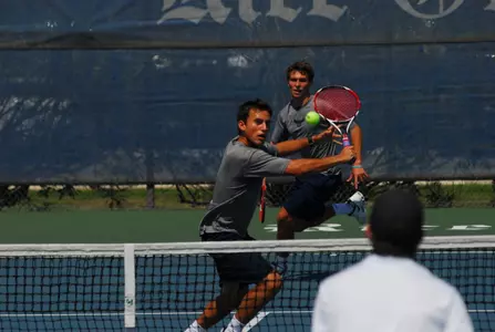 Christian Savaria won his singles match and teammed with Dennis Polyakov to win in doubles.
