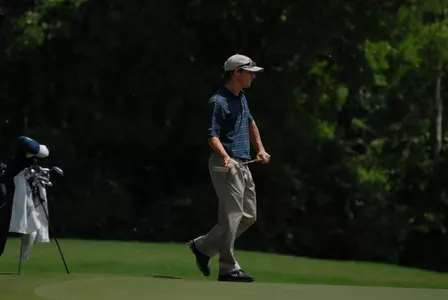 After a tee shot found the deep woods, Christopher Brown was able to regroup and get off No. 17 with a bogey en route to a four-under par round Friday.