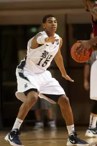 Julian DeBose defends during Rice University's game against Temple Monday in Tudor Fieldhouse.
