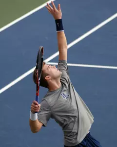 Peter Frank won in straight sets in Flight A Singles and teamed with Sam Garforth-Bles, another Flight A winner, to also win at Flight A Doubles Friday.