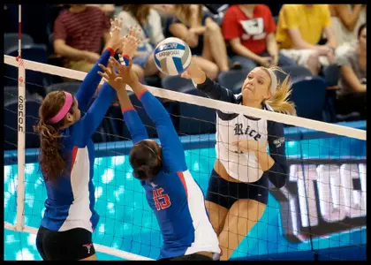 Nancy Cole had 12 kills and seven blocks