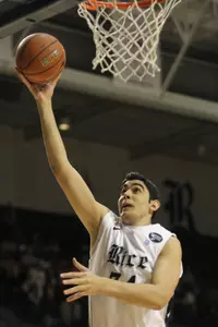 Omar Oraby registered his third double-double of the season, scoring 11 points and pulling down 11 rebounds to go along with five blocks against Houston.