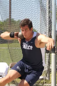 Alex Zinchenko finished second in the shot put