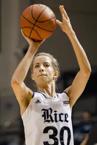 Jessica Kuster finished with 15 points and 11 rebounds in the Owls' 79-46 loss at Baylor.