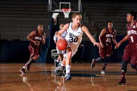 Jessica Kuster recorded her nation-leading eighth double-double in Thursday's win.
