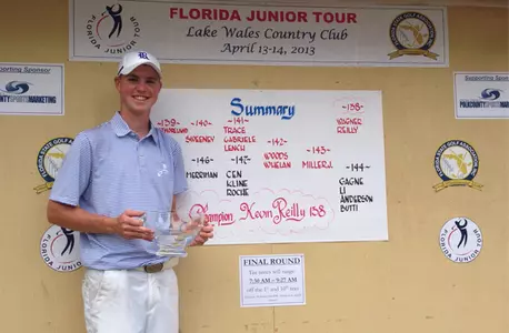 Signee <b>Kevin Reilly</b> with his trophy from last week's Florida Junior Tour event.