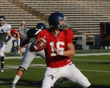 Taylor McHargue threw three TDs during the first scrimmage of 2013 training camp.