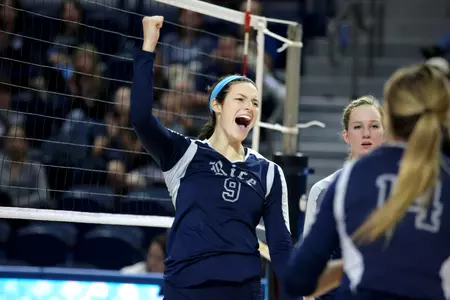 Jillian Humphrey recorded her 1,000th career kill in the Owls 3-1 win over North Texas.