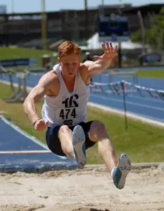Ben Pressley sits in fourth place in the men's decathlon.