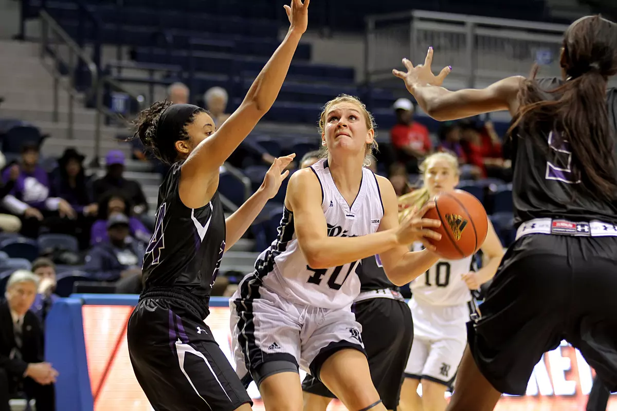Megan Palmer scores 9 points and had 8 rebounds in the Owls' 53-48 loss Saturday.