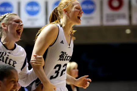 Alyssa Lang scored 9 points and pulled down 11 rebounds vs. SFA.