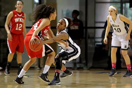 Maya Hawkins scored eight points and dished out seven assists in the Owls 83-76 loss to WKU.