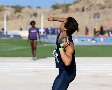 Rice sophomore Scott Filip leads the decathlon at the C-USA Outdoor Championships.