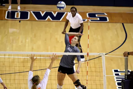 Noelle Whitlock posted a double-double in Rice's 3-0 win over FAU.