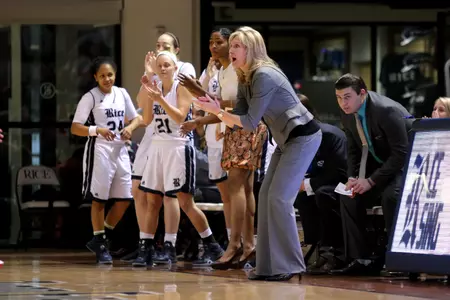 Head coach Tina Langley leads the Owls against UAB Thursday evening.