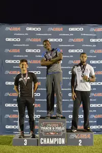 Senior Chris Sanders earned all-conference honors in the decathlon on Friday.