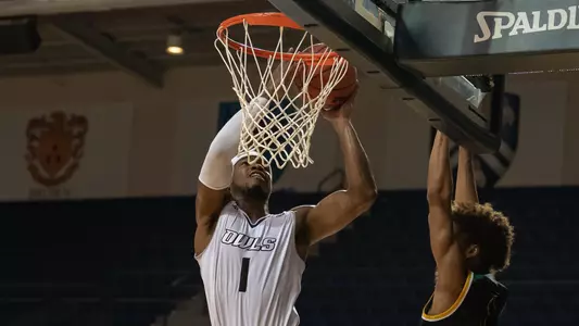 November 6, 2018:   during the season opener  between St.Leo Lions and Rice Owls at Tudor Fieldhouse in Houston, Texas