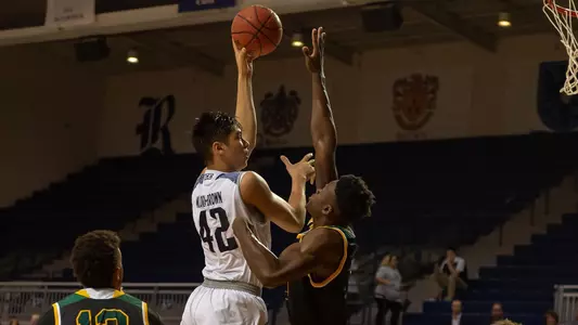 November 6, 2018: during the season opener between St.Leo Lions and Rice Owls at Tudor Fieldhouse in Houston, Texas