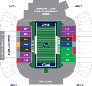 Rice Stadium Single Game pricing map