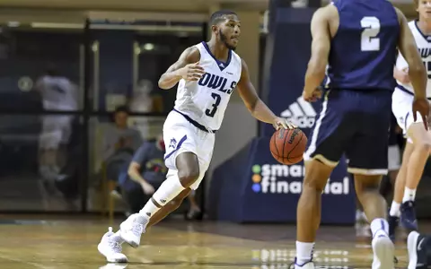 November 04, 2021 :   During the exhibition game between the St. Edwards Hilltoppers and the Rice Owls at Tudor Fieldhouse in Houston, Texas.   (Mandatory Credit:  Maria Lysaker | Rice Athletics)