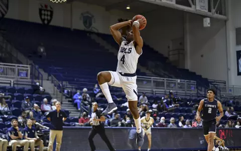 November 04, 2021 :   During the exhibition game between the St. Edwards Hilltoppers and the Rice Owls at Tudor Fieldhouse in Houston, Texas.   (Mandatory Credit:  Maria Lysaker | Rice Athletics)