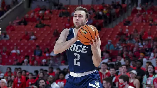 November 12, 2021 : During a regular season game between the Rice Owls and the University of Houston Cougars at the Fertitta Center in Houston, Texas. (Mandatory Credit: Maria Lysaker | Rice Athletics)