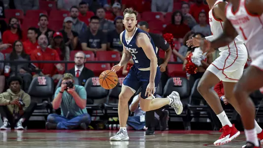 November 12, 2021 : During a regular season game between the Rice Owls and the University of Houston Cougars at the Fertitta Center in Houston, Texas. (Mandatory Credit: Maria Lysaker | Rice Athletics)