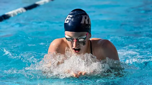 October 14, 2022: Rice Owls breaststroke Lily Cramer in event 1 heat 2 lane 6 of day 1 of the Fall Splash meet at Gibbs Recreation Center in Houston, Texas. (Mandatory Credit: Maria Lysaker | Rice Athletics)